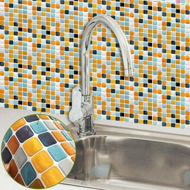 Details about   1PC Kitchen Tile-Stickers Bathroom Mosaic Sticker Self-adhesive Wall Home Decor